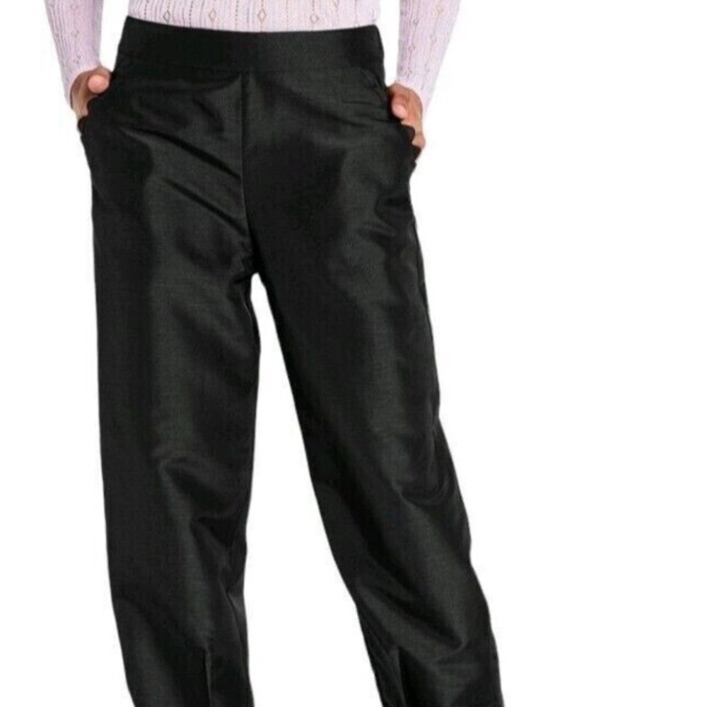 ALFANI 100% silk black pants classic slacks